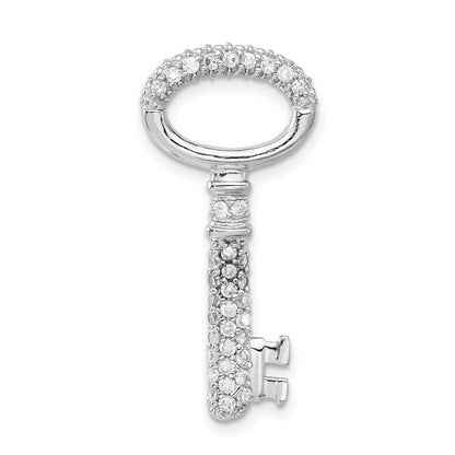 Sterlingsilber Poliert Zirkonia Key Anhänger