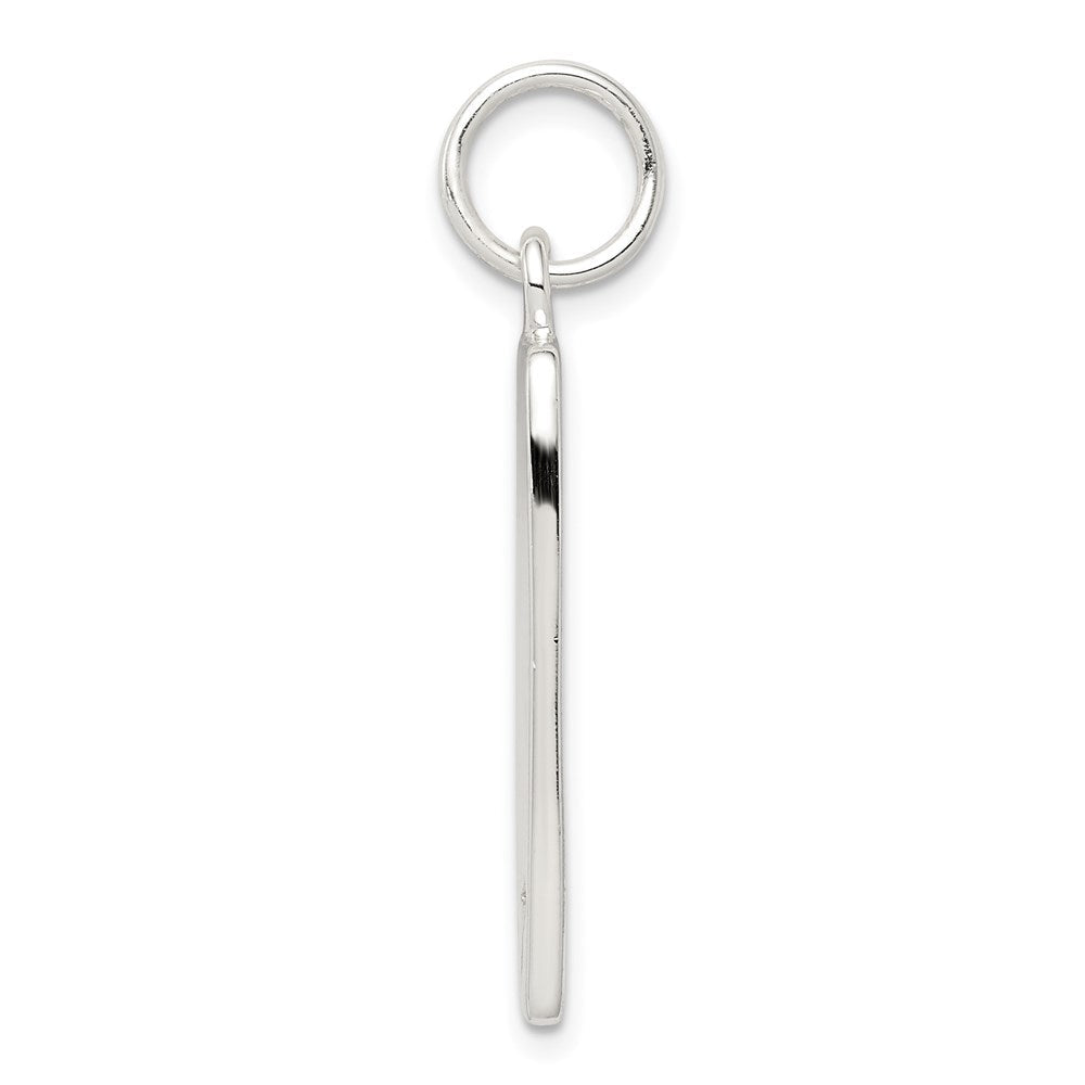 Sterlingsilber Zirkonia Poliert Rechteck Charm