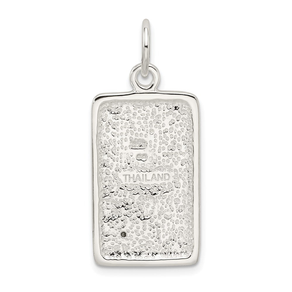 Sterlingsilber Zirkonia Poliert Rechteck Charm