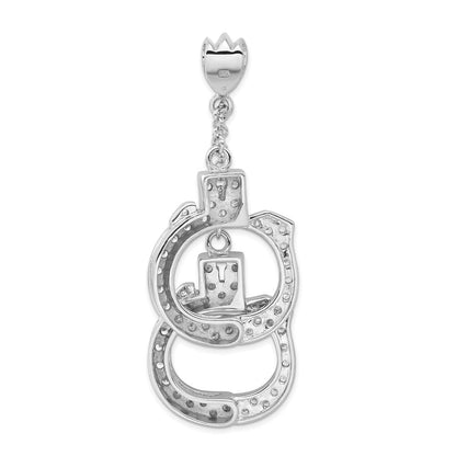 Sterlingsilber Poliert Zirkonia Handcuffs Anhänger