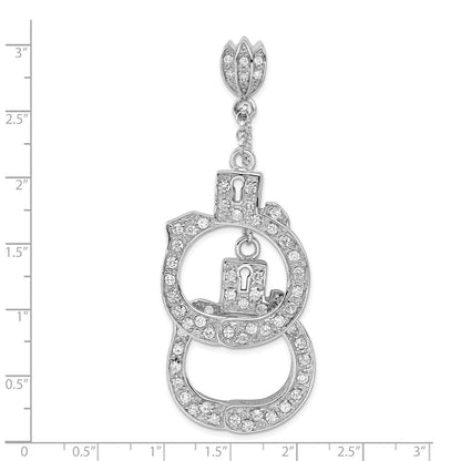 Sterlingsilber Poliert Zirkonia Handcuffs Anhänger