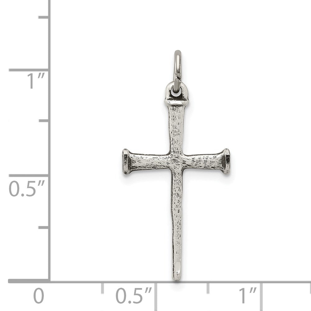 Sterlingsilber Antikisiert Nail Kreuz Anhänger