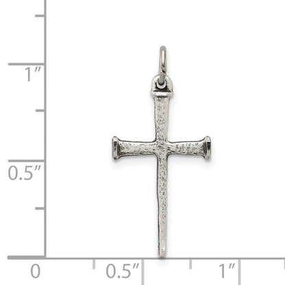 Sterlingsilber Antikisiert Nail Kreuz Anhänger
