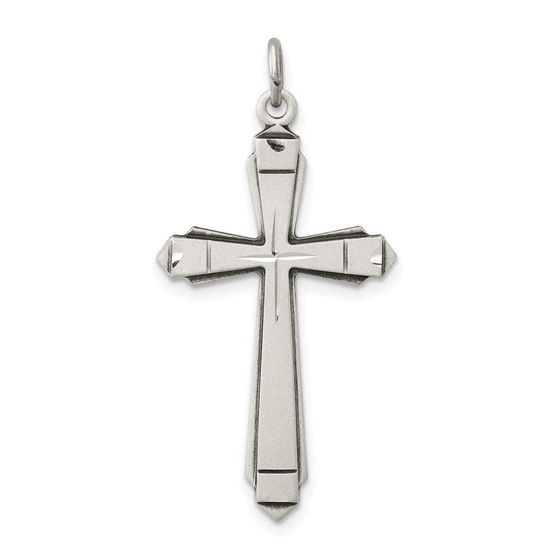 Sterlingsilber Satiniert Kreuz Anhänger