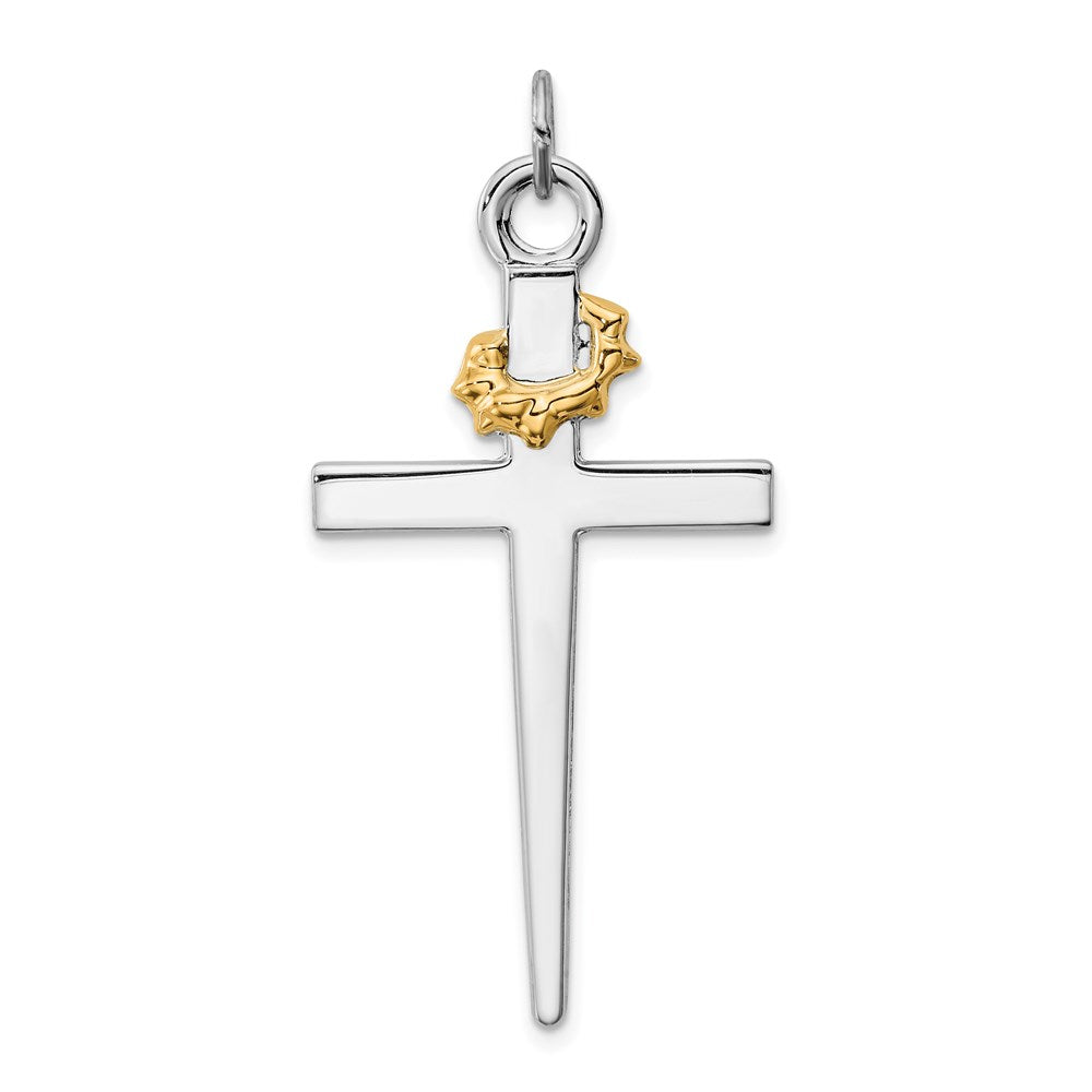 Sterlingsilber Rhodiniert & 18K Vergoldet Kreuz Anhänger