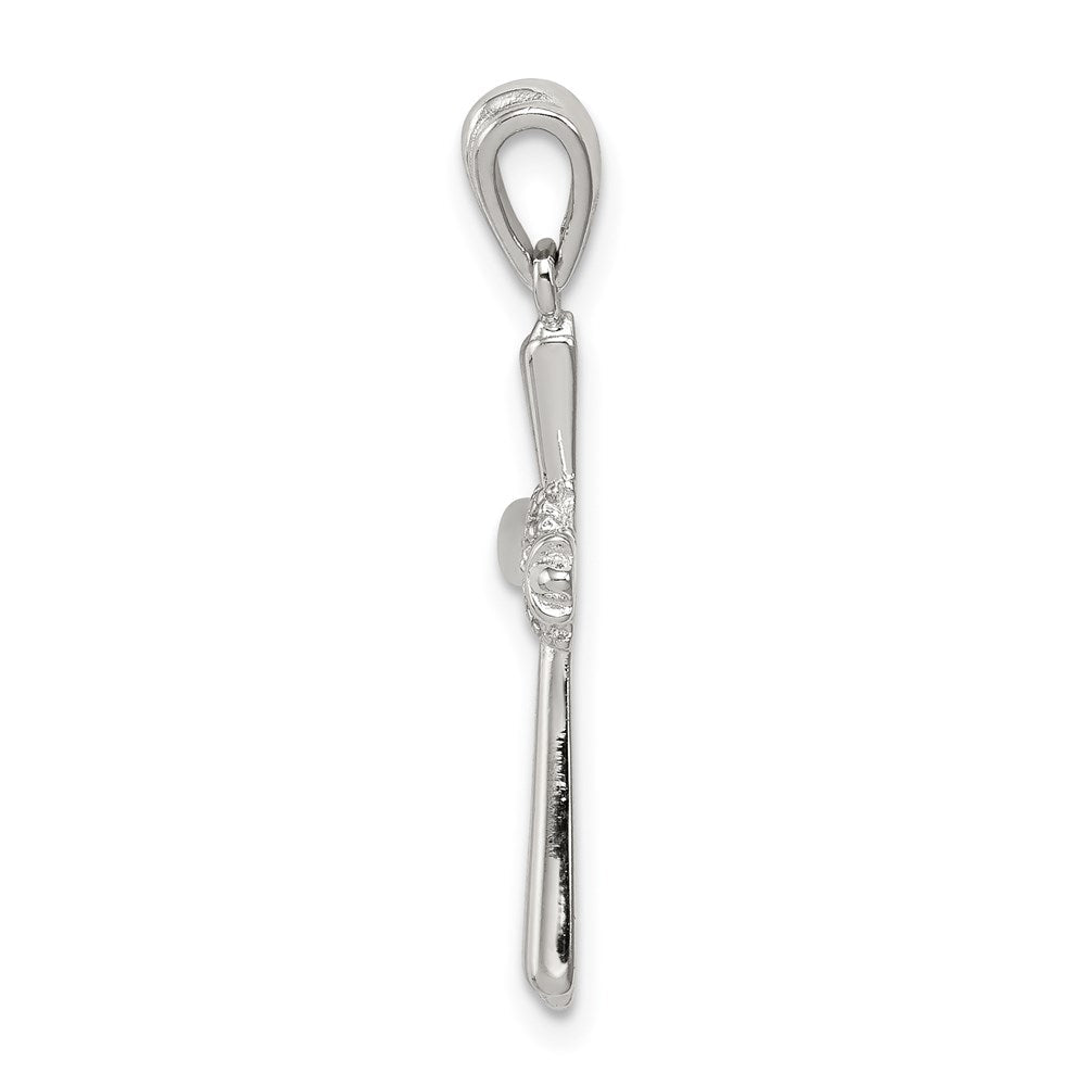 Sterlingsilber Rhodiniert Zirkonia Kreuz Anhänger