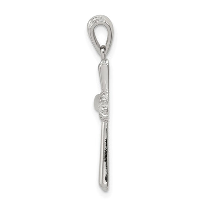 Sterlingsilber Rhodiniert Zirkonia Kreuz Anhänger