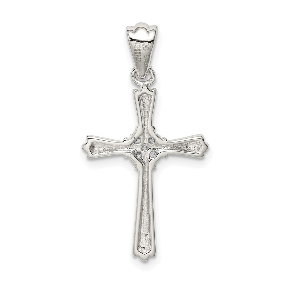 Sterlingsilber Rhodiniert Zirkonia Kreuz Anhänger