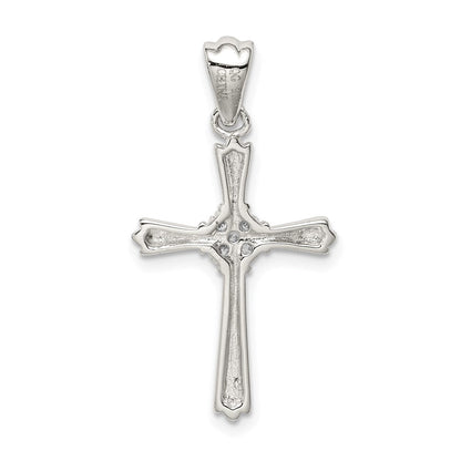 Sterlingsilber Rhodiniert Zirkonia Kreuz Anhänger
