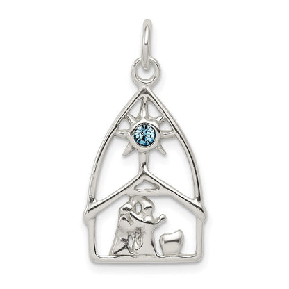 Sterlingsilber & Stellux Kristall Nativity Charm