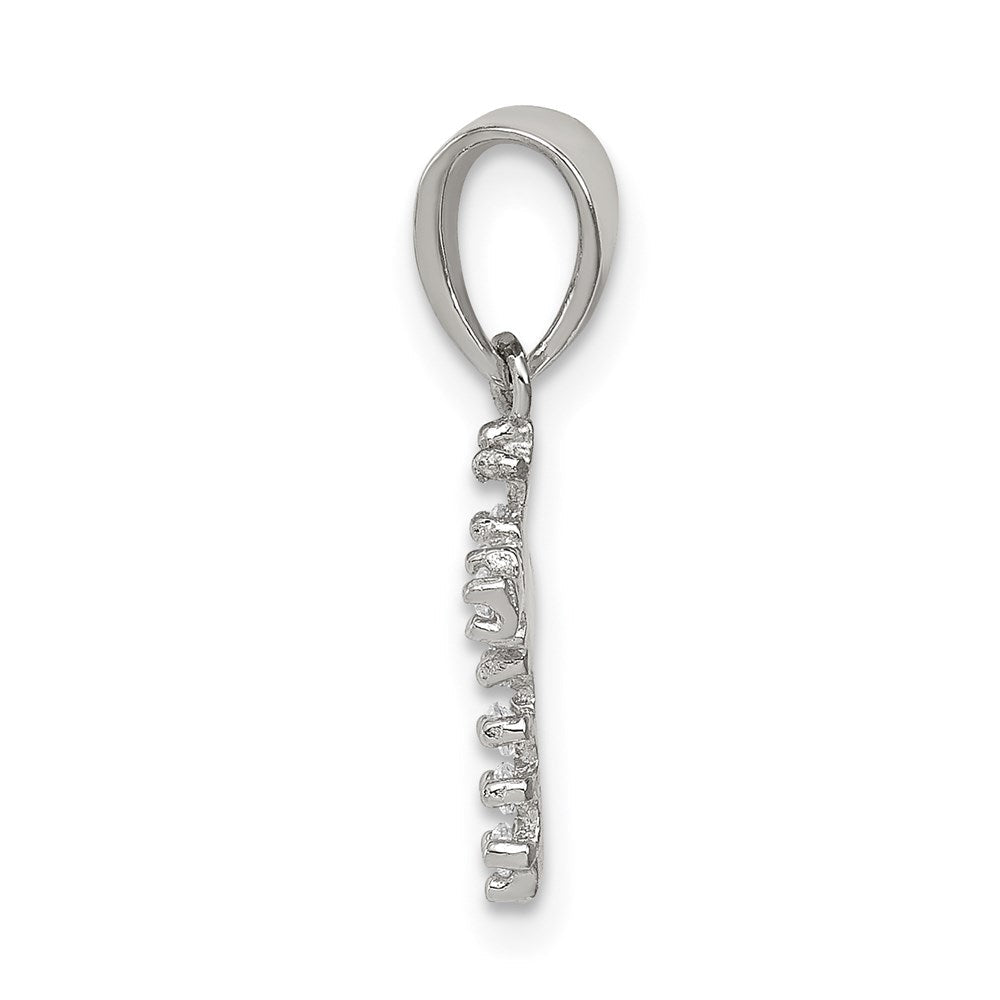 Sterlingsilber Rhodiniert Zirkonia Kreuz Anhänger