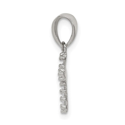 Sterlingsilber Rhodiniert Zirkonia Kreuz Anhänger