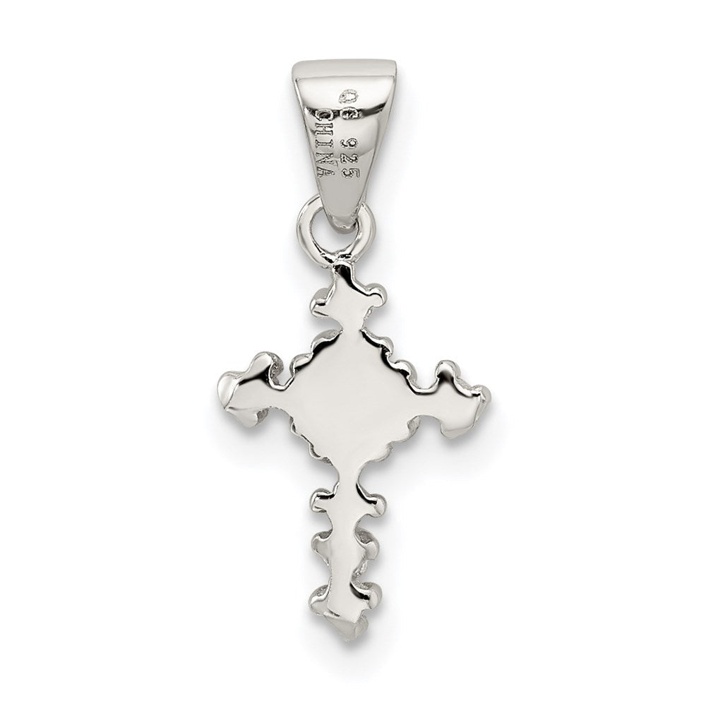 Sterlingsilber Rhodiniert Zirkonia Kreuz Anhänger