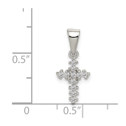Sterlingsilber Rhodiniert Zirkonia Kreuz Anhänger