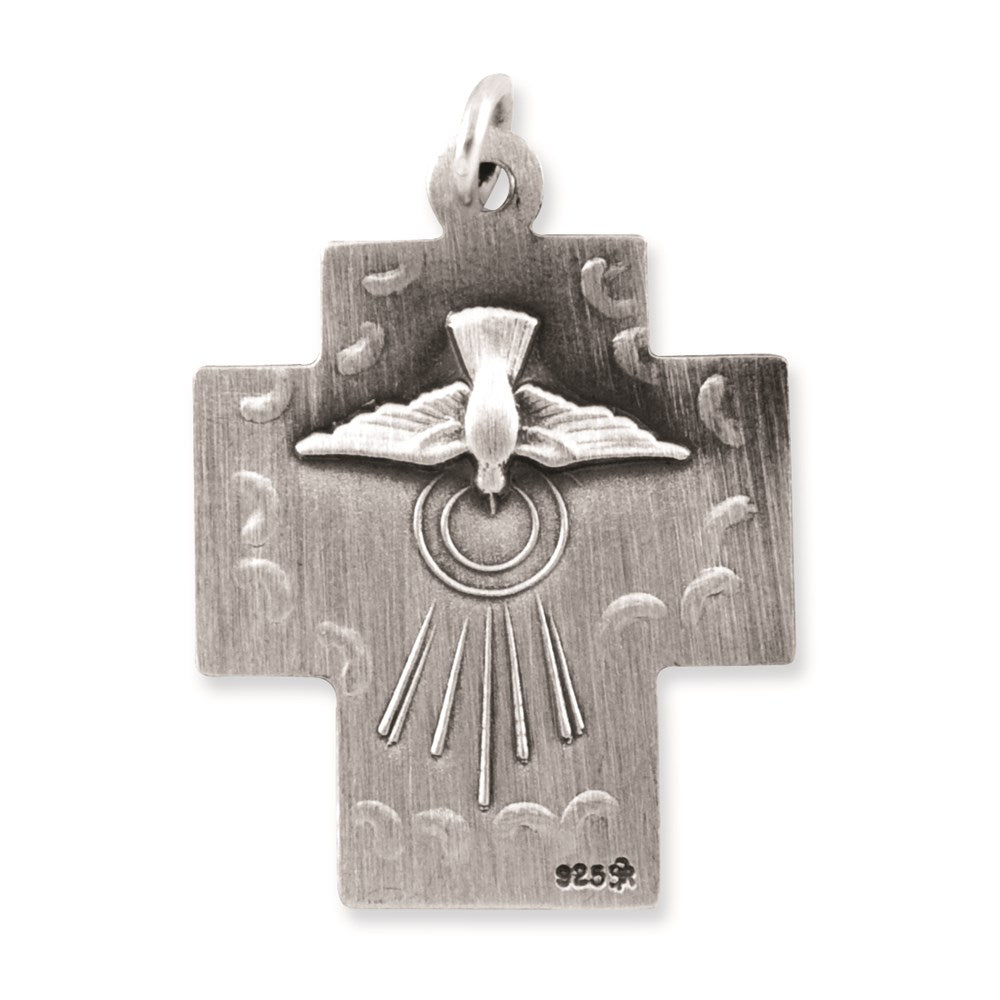 Sterlingsilber Antikisiert Alpha Omega Kreuz Anhänger