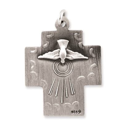 Sterlingsilber Antikisiert Alpha Omega Kreuz Anhänger