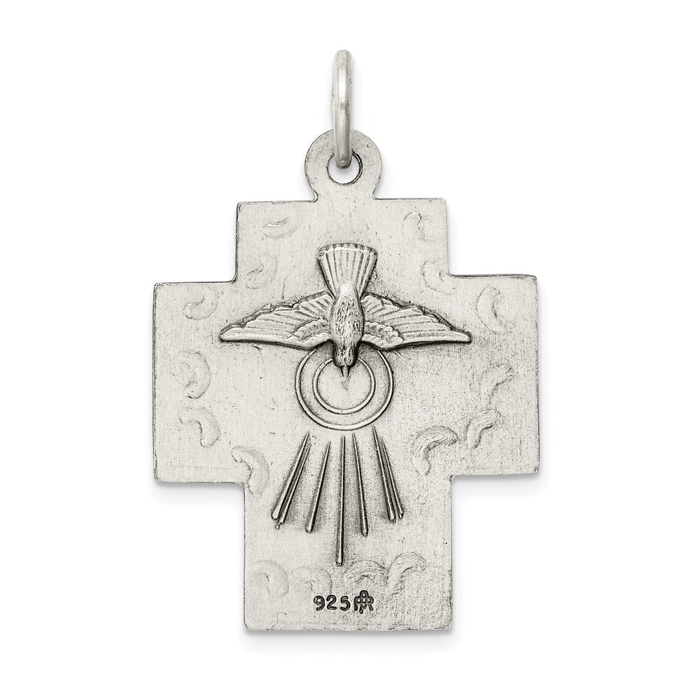 Sterlingsilber Antikisiert Alpha Omega Kreuz Anhänger
