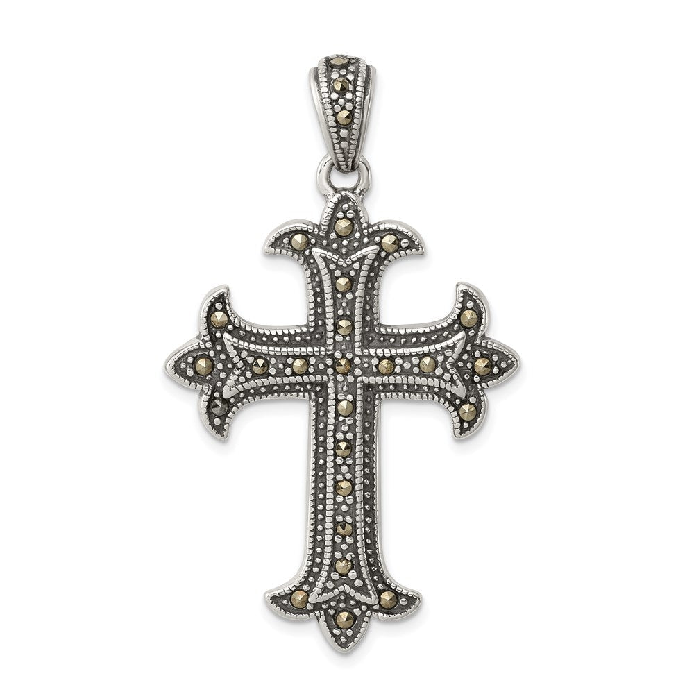 Sterlingsilber Markasit Kreuz Anhänger
