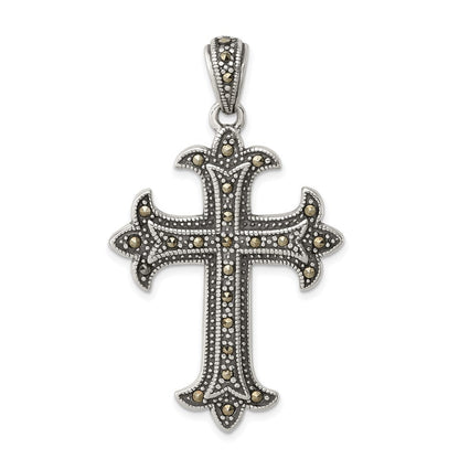 Sterlingsilber Markasit Kreuz Anhänger