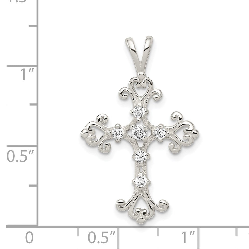 Sterlingsilber Zirkonia Kreuz Anhänger