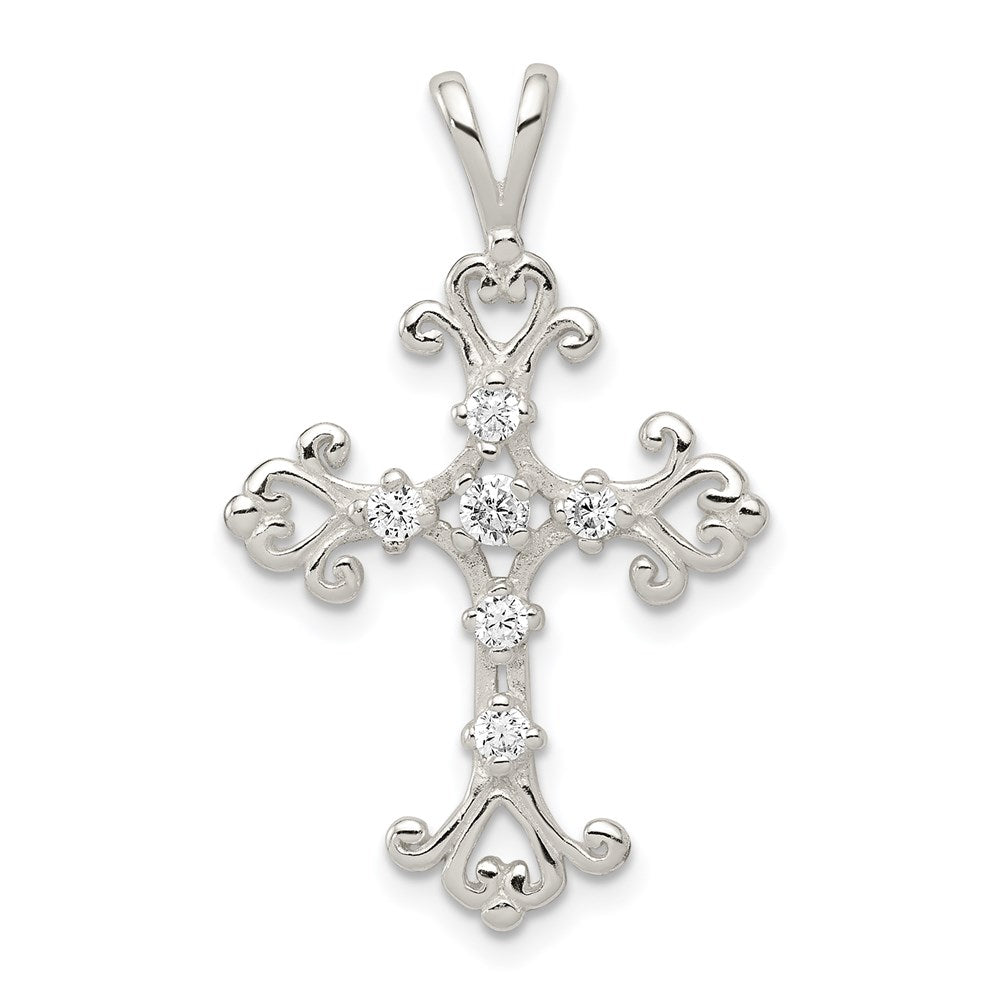 Sterlingsilber Zirkonia Kreuz Anhänger