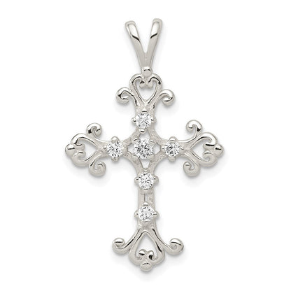 Sterlingsilber Zirkonia Kreuz Anhänger