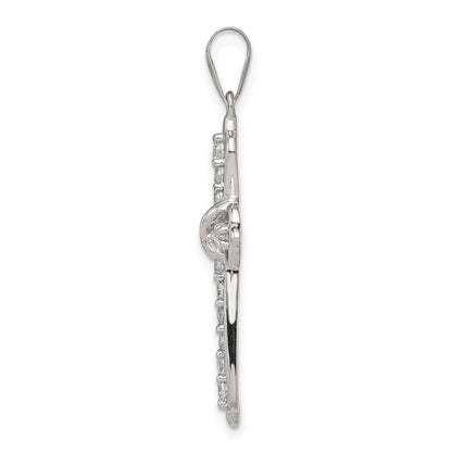 Sterlingsilber Rhodiniert Zirkonia Kreuz Anhänger