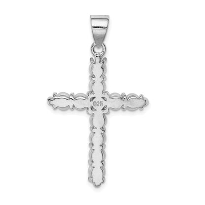 Sterlingsilber Rhodium-platedfw Zuchtperle Kreuz Anhänger