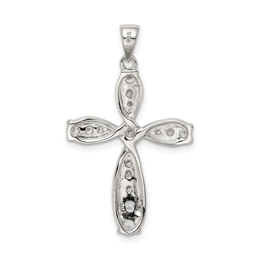 Sterlingsilber Rhodiniert Zirkonia Kreuz Anhänger