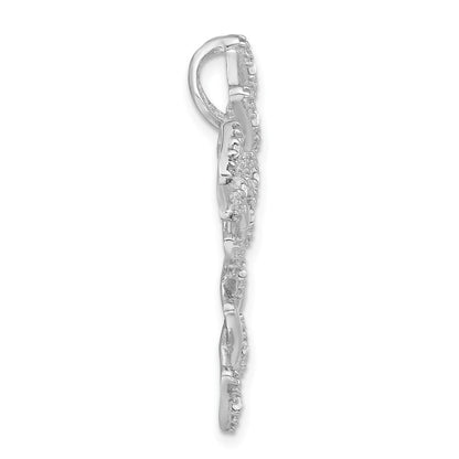 Sterlingsilber Poliert Zirkonia Kreuz Kette Anhänger