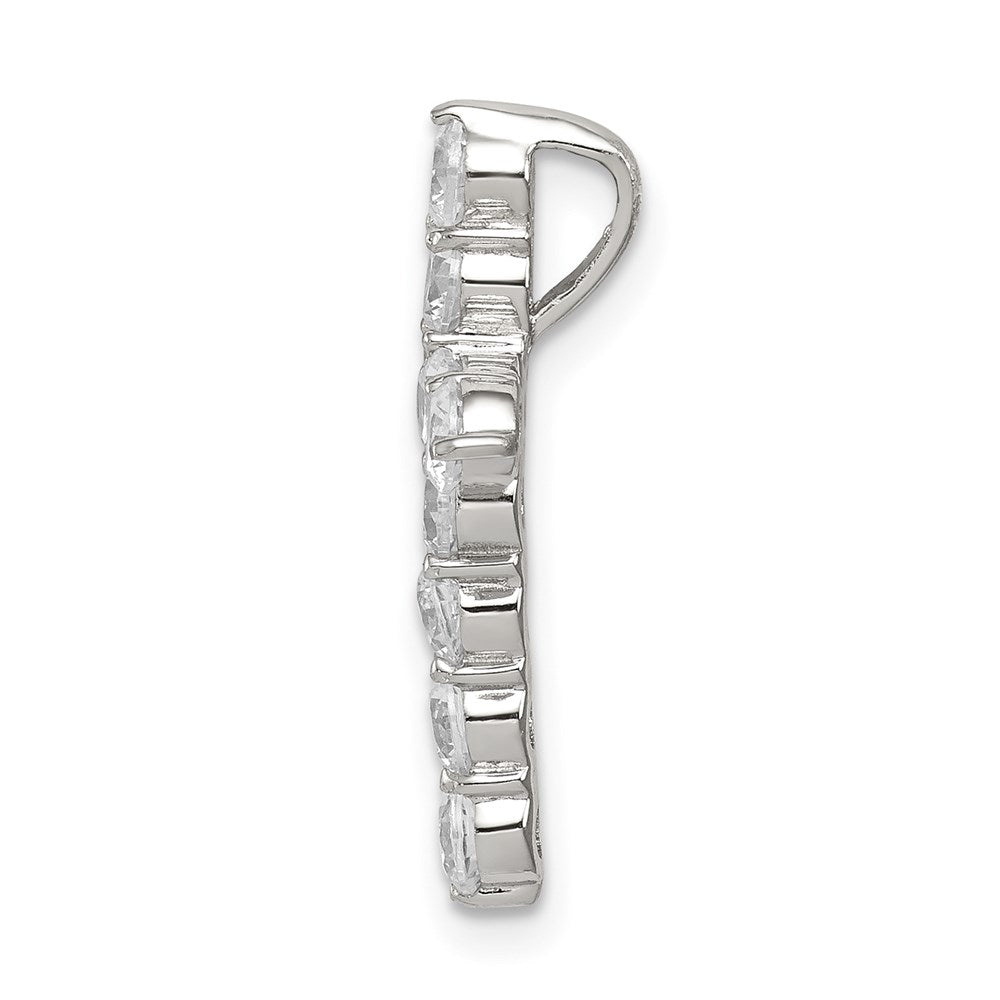 Sterlingsilber Rhodiniert Zirkonia Kreuz Anhänger