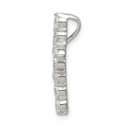 Sterlingsilber Rhodiniert Zirkonia Kreuz Anhänger
