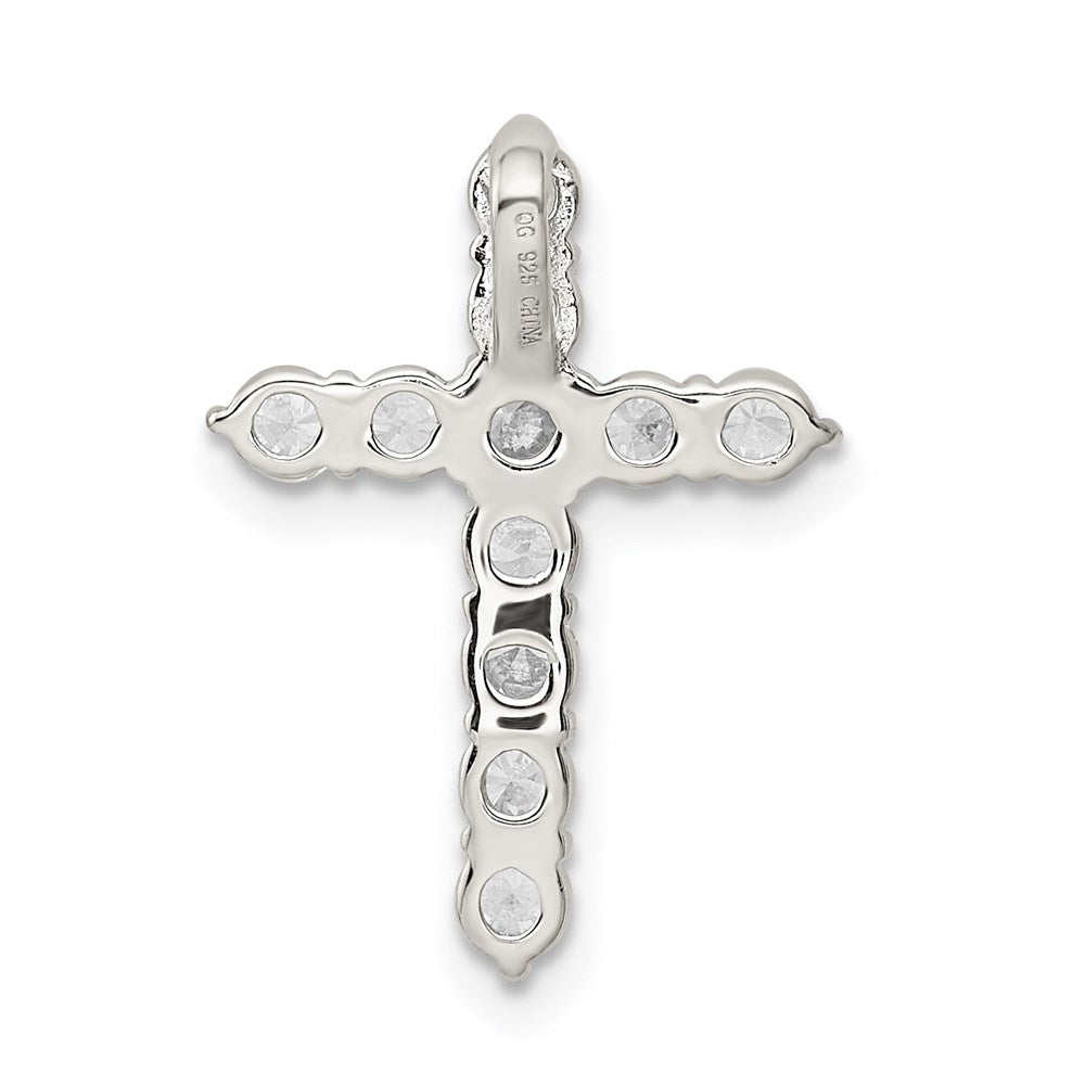 Sterlingsilber Rhodiniert Zirkonia Kreuz Anhänger