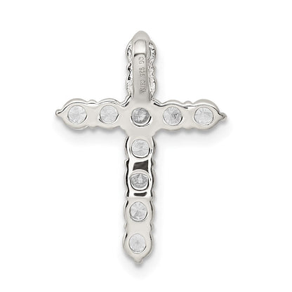 Sterlingsilber Rhodiniert Zirkonia Kreuz Anhänger