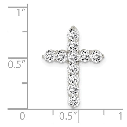 Sterlingsilber Rhodiniert Zirkonia Kreuz Anhänger