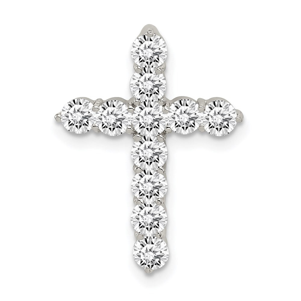 Sterlingsilber Rhodiniert Zirkonia Kreuz Anhänger