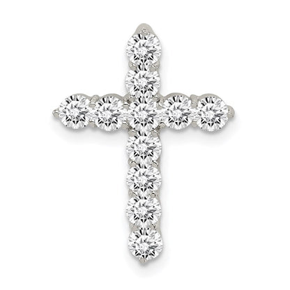 Sterlingsilber Rhodiniert Zirkonia Kreuz Anhänger