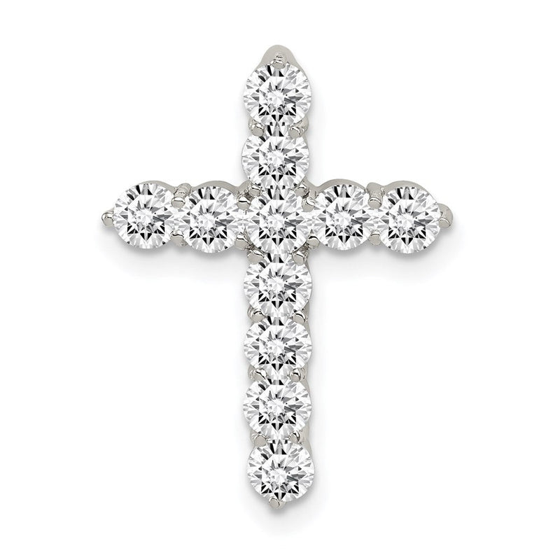 Sterlingsilber Rhodiniert Zirkonia Kreuz Anhänger