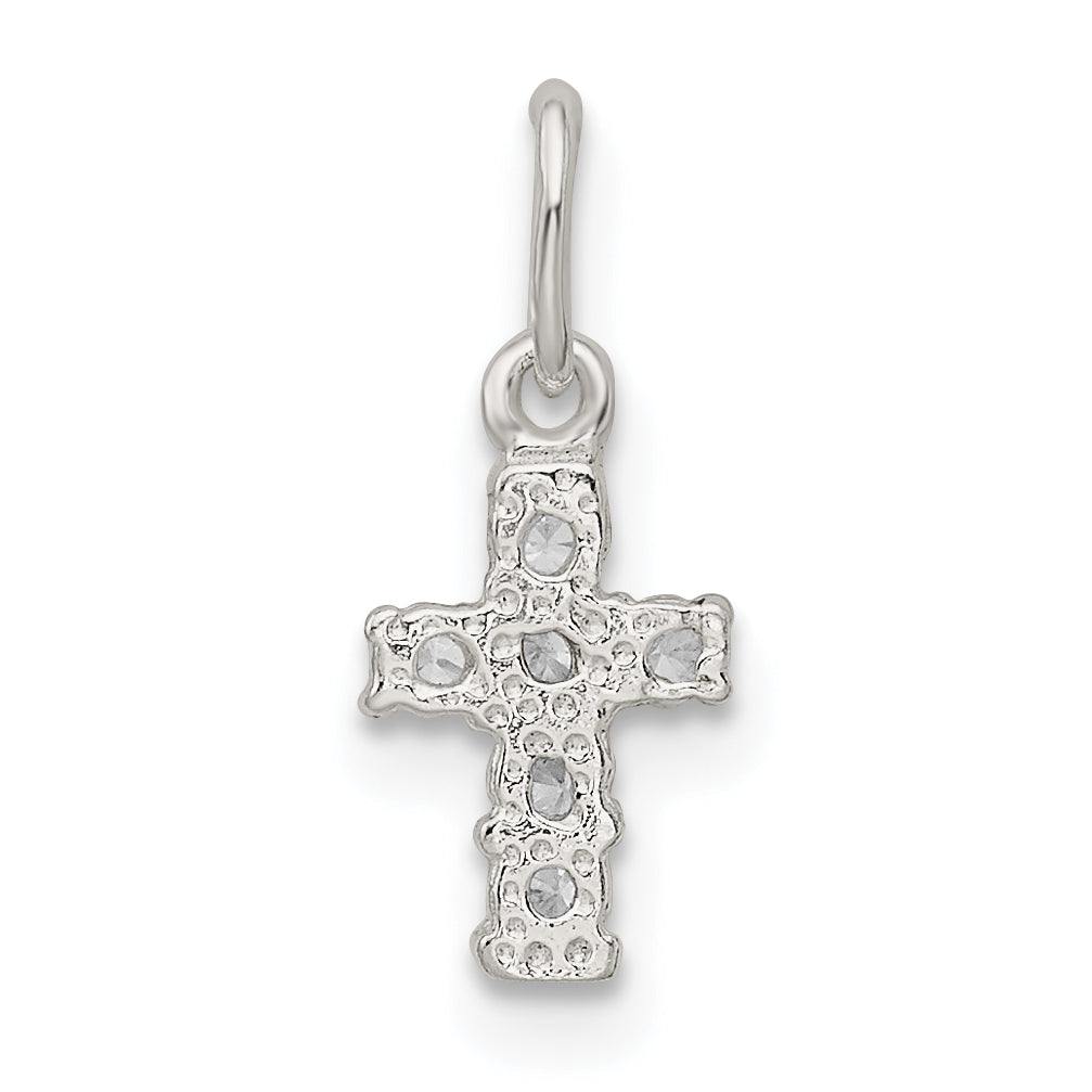 Sterlingsilber Zirkonia Kreuz Charm