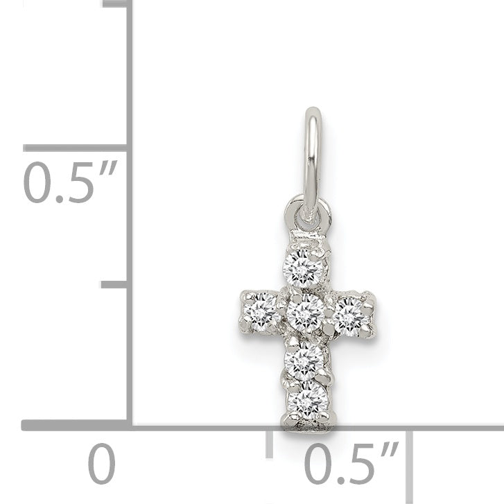 Sterlingsilber Zirkonia Kreuz Charm