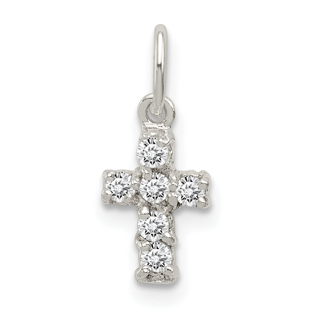 Sterlingsilber Zirkonia Kreuz Charm