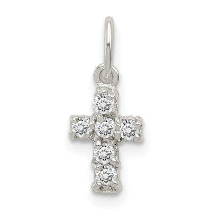 Sterlingsilber Zirkonia Kreuz Charm