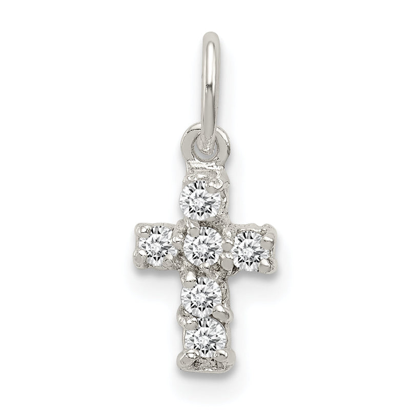 Sterlingsilber Zirkonia Kreuz Charm