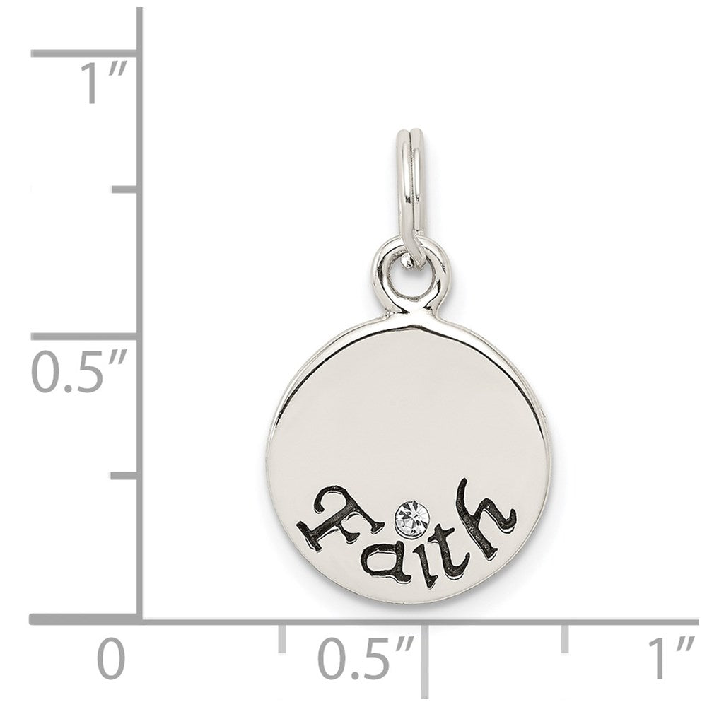 Sterlingsilber Antikisiert Stellux Kristall Glaube Charm