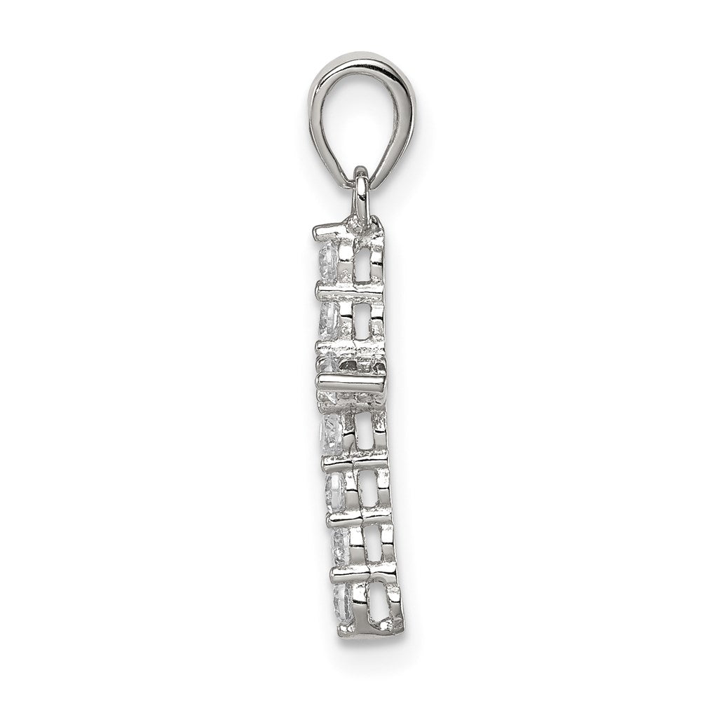 Sterlingsilber Rhodiniert Zirkonia Kreuz Anhänger