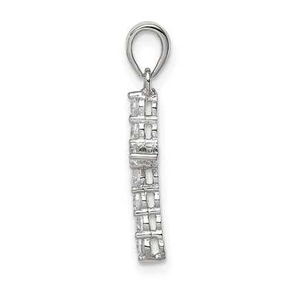 Sterlingsilber Rhodiniert Zirkonia Kreuz Anhänger