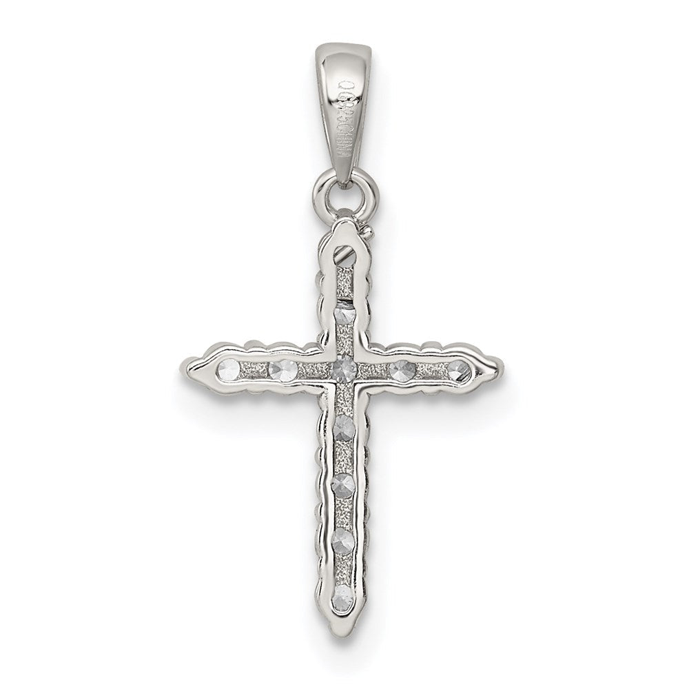 Sterlingsilber Rhodiniert Zirkonia Kreuz Anhänger
