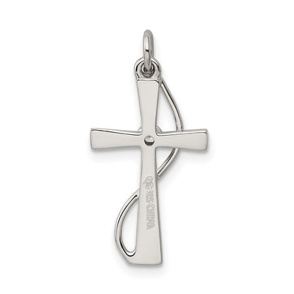 Sterlingsilber Rhodiniert Zirkonia Kreuz Anhänger