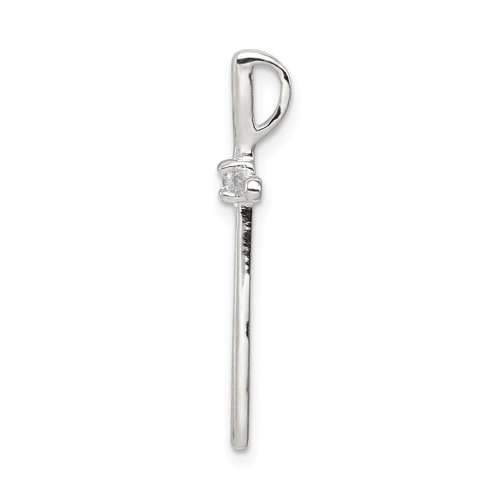 Sterlingsilber Rhodiniert Zirkonia Kreuz Anhänger