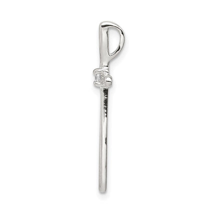 Sterlingsilber Rhodiniert Zirkonia Kreuz Anhänger